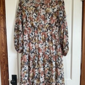 Floral Print Long Sleeve Dress